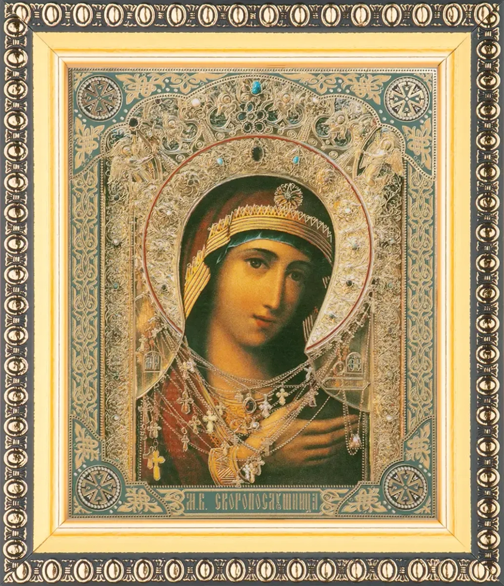 Икона БМ "Невская Скоропослушница", вид 2, 10х12 в раме 13х15