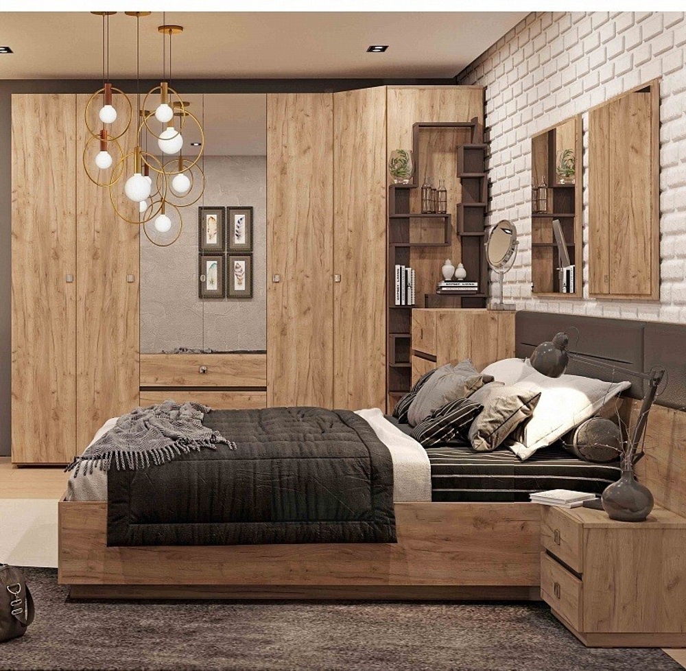 Шкаф для одежды и белья Neo 555, дуб табачный