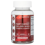 Vitamatic, веганские жевательные таблетки с куркумой и семенами сельдерея, вкус натуральной вишни, 60 жевательных таблеток