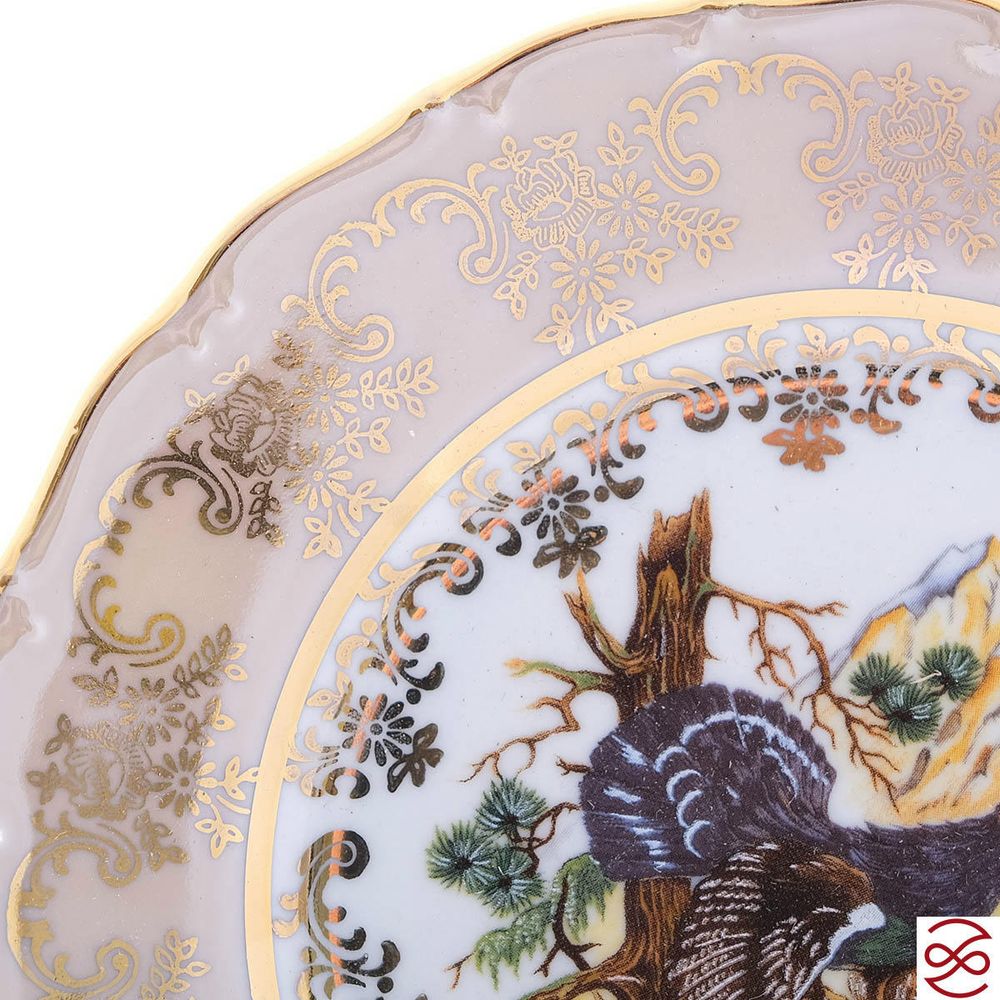 Набор тарелок Queen's Crown Aristokrat Охота бежевая 17 см (6 шт)