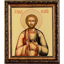 Павел Кесарийский Святой мученик. Икона на холсте.