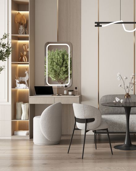 Пуф Loreen вращающийся букле светло-серый