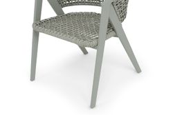 "Амстердам" стул плетеный из роупа, каркас алюминий, роуп серый круглый