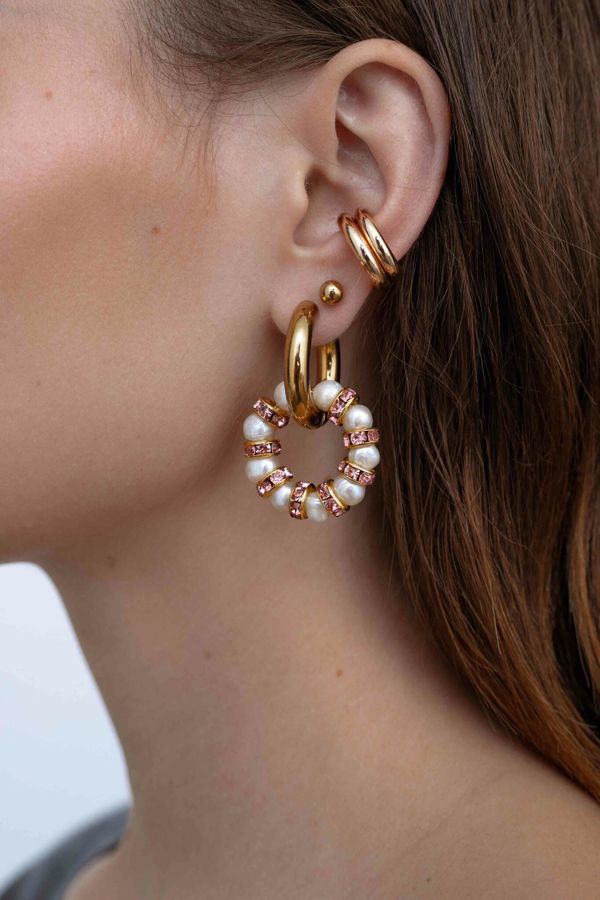 Подвеска Кольцо из жемчуга с инкрустированным разделителем