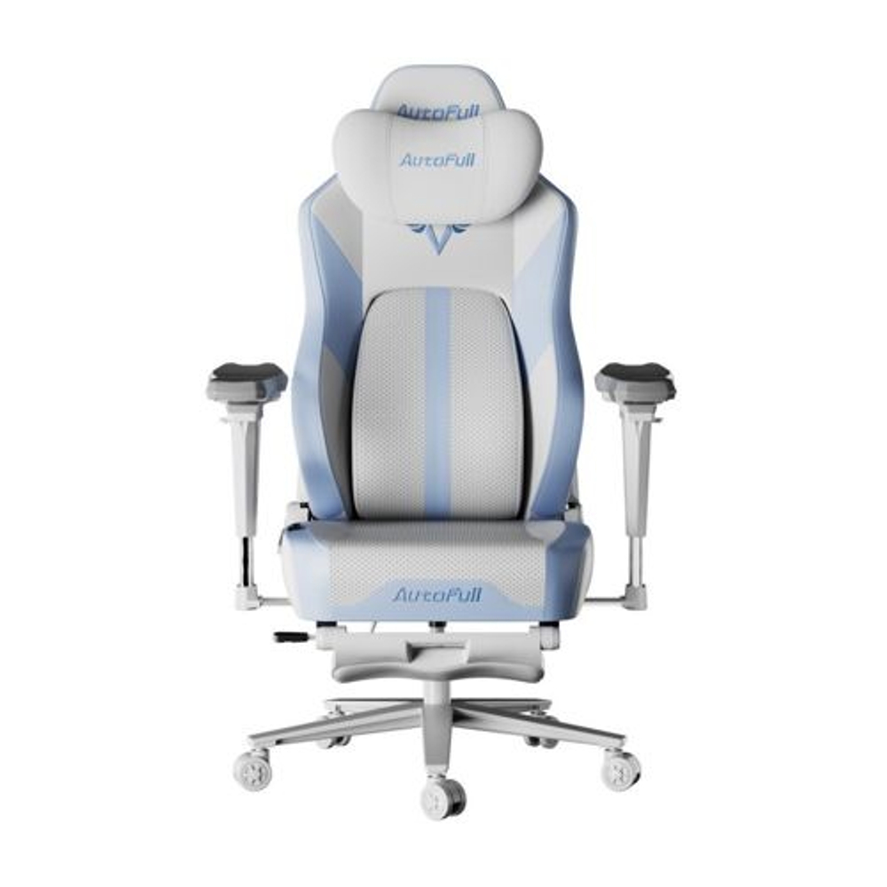 Премиум игровое кресло Autofull серия 6 PRO, AFM602WMS, поддержка ног/подогрев/обдув, Белый