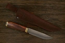 Разделочный нож Игоря Пампуха Модель 007, клинок 145мм, булат легированный, рукоять орех Т1
