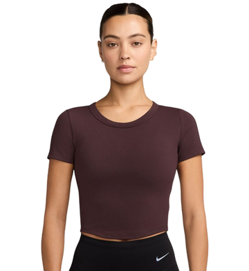 Женская теннисная футболка Nike One Fitted Dri-Fit Short Sleeve - burgundy crush