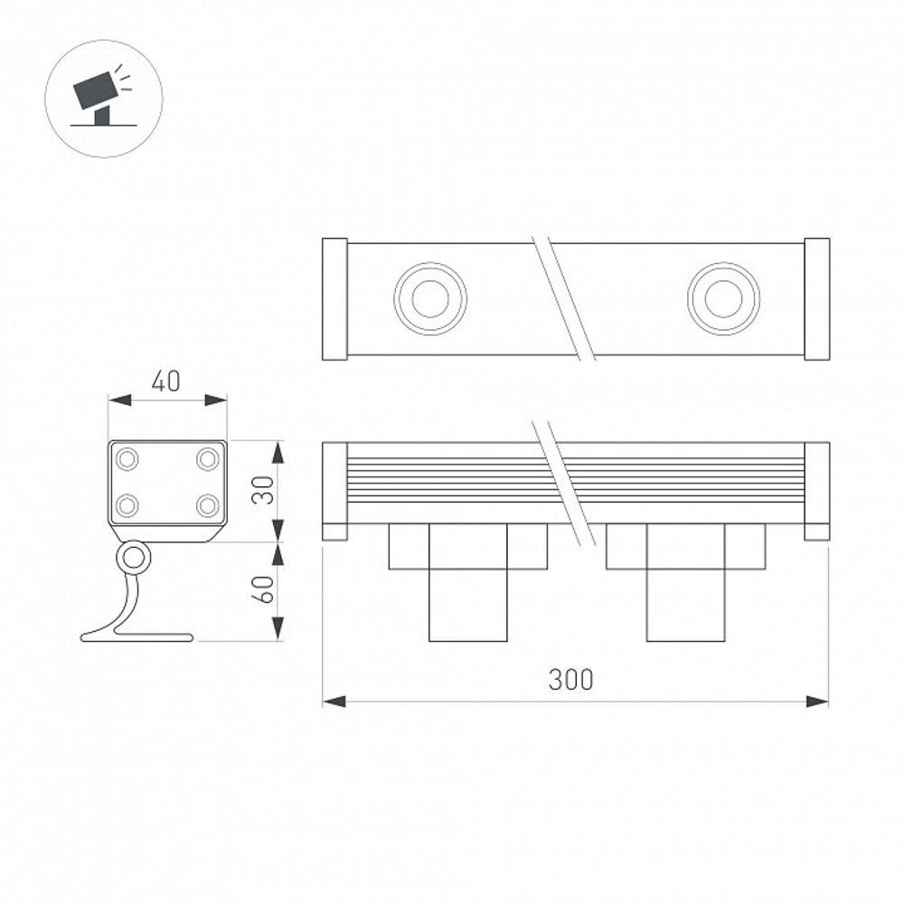 Настенно-потолочный прожектор Arlight AR-LINE-300-6W 051767