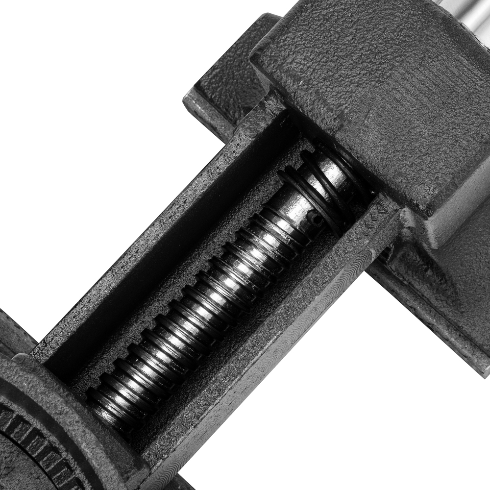 Тиски слесарные BVH-200, 200 мм, поворотные, стальная направляющая, с наковальней //Denzel