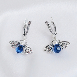 "Цокотуха" серьги в серебряном покрытии из коллекции "Игрушки" от Jenavi  с английским замком