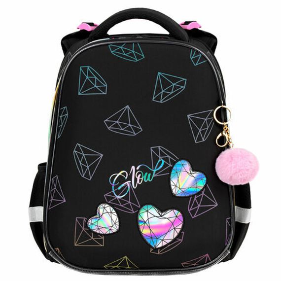 Çanta \ Bag \ Ранец школьный BRAUBERG , 2 отделения, с брелком, СВЕТЯЩИЙСЯ 38х29х16 см, 272070