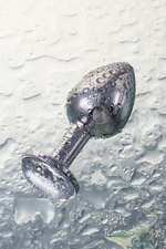 Анальная втулка с кристаллом Medium прозрачный 8 см