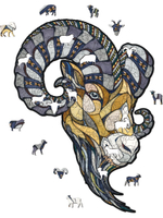 Деревянный, фигурный пазл EWA Горный Баран S 28x21 см