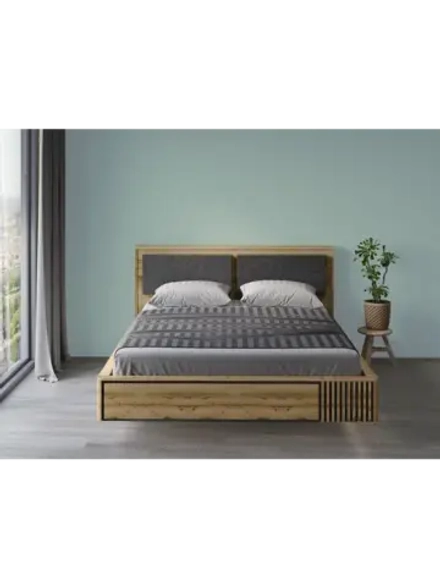 Кровать двухспальная 160х200 парящая Дуб Вотан