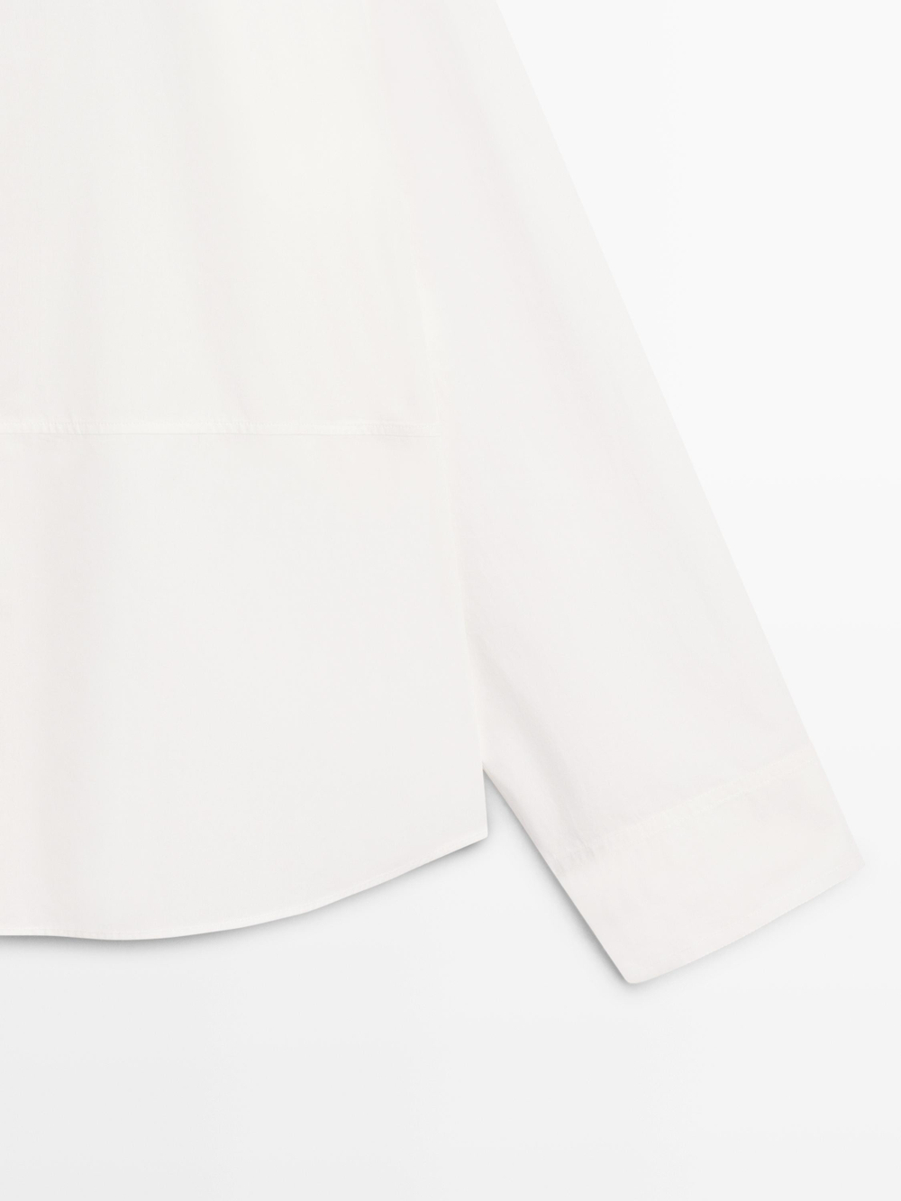 Massimo Dutti Рубашка из смесовой хлопковой ткани с вышивкой, белый