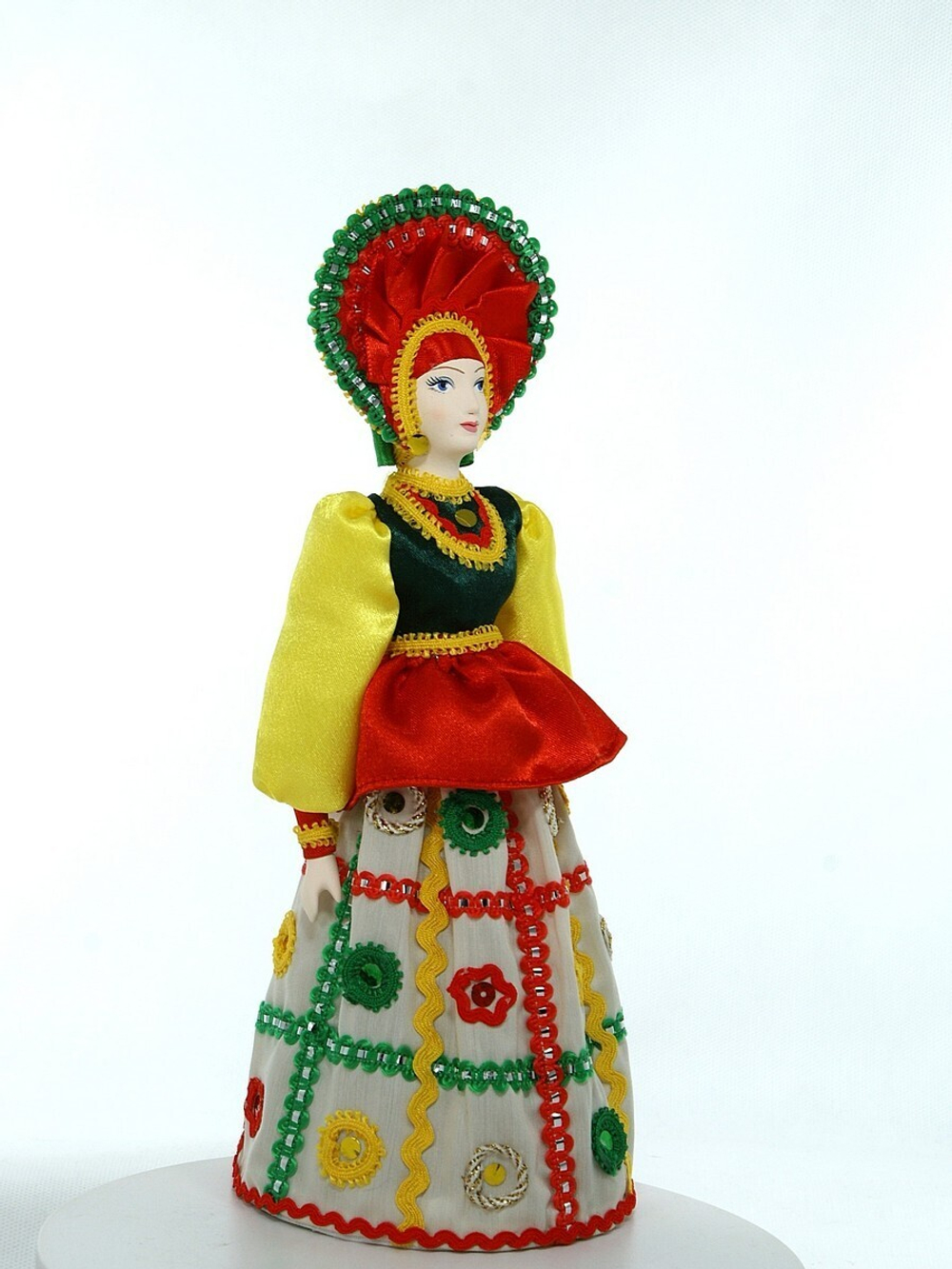 Фарфоровая кукла Боярыня по мотивам дымковской игрушки. Сувенир ручной работы
