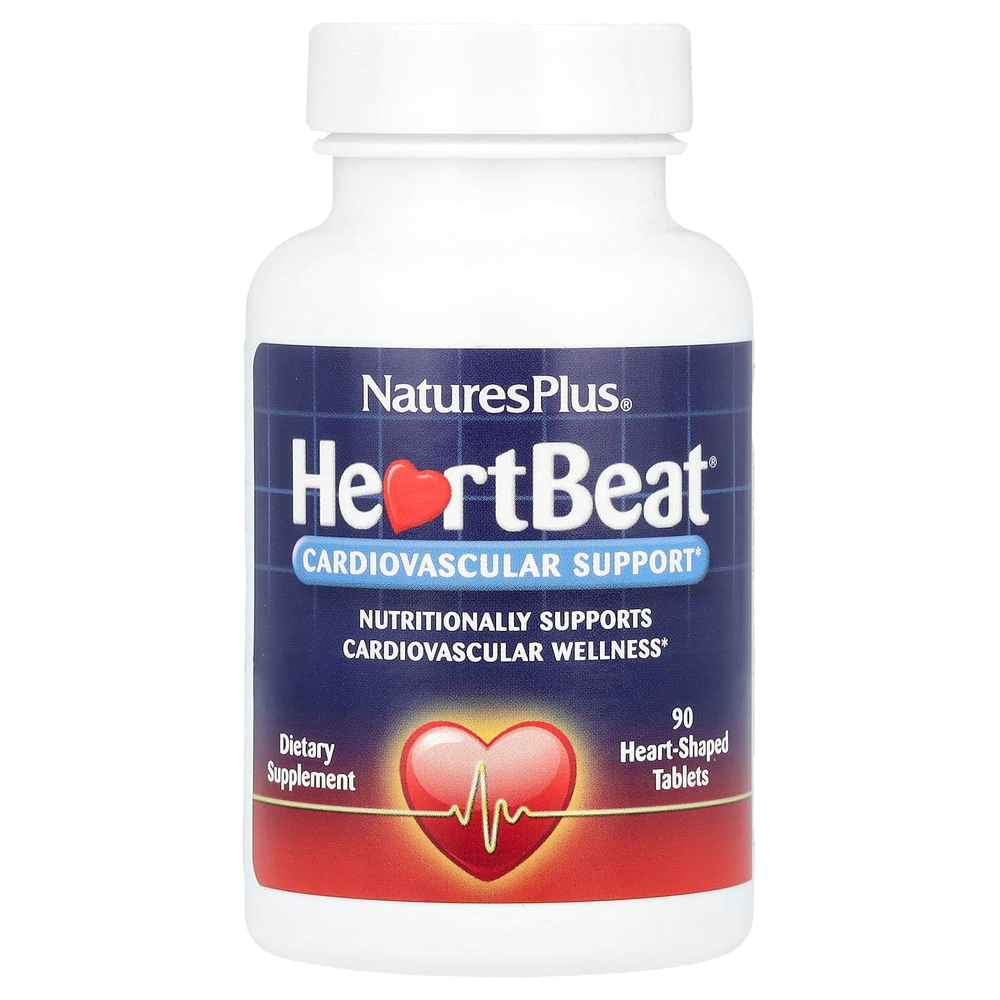 NaturesPlus, HeartBeat, поддержка сердечно-сосудистой системы, 90 таблеток в форме сердца