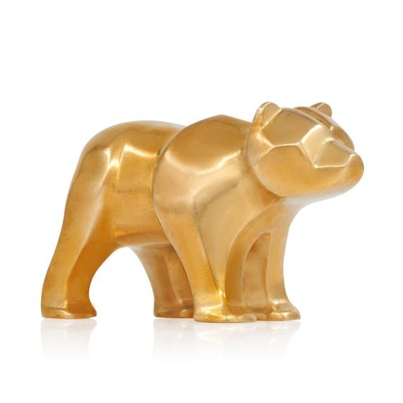 Статуэтка Медведь - фигурка в виде мишки из бронзы, вид полубоком спереди 1