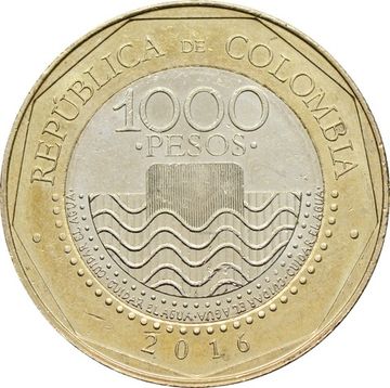 1 000 песо 2016 Колумбия