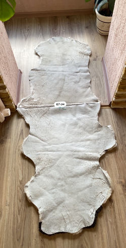 Шкура коврик меховой прикроватный овчина, 184х67 см. Белый