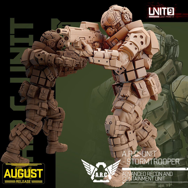 Подразделение штурмовиков АРС Cyberpunk - A.R.C. Unit - Stormtroopers 32mm Миниатюры (32mm / Без покраса / Stormtroopers_6)