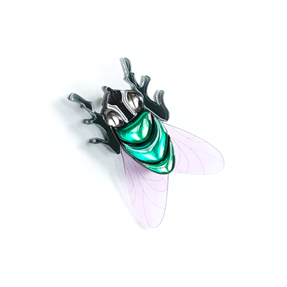 Муха / Fly,  brooch, Color