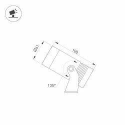 Светильник ALT-RAY-R61-15W Warm3000 (DG, 25 deg, 230V) (Arlight, IP67 Металл, 3 года) 032557