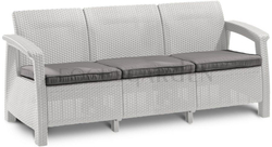 Диван пластиковый Корфу Макс (Corfu love seat max) белый (производство Россия)