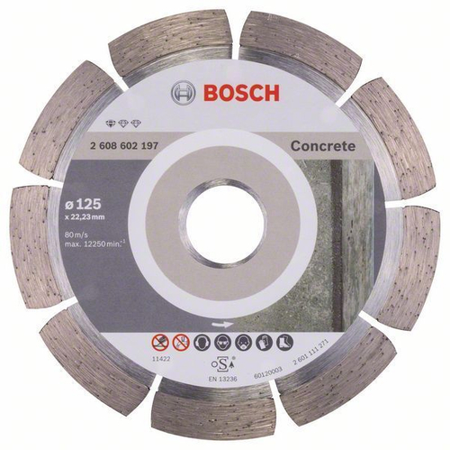 Алмазный отрезной круг по бетону Standard for Concrete 125x22.23x1.6x10 мм Bosch 2608602197