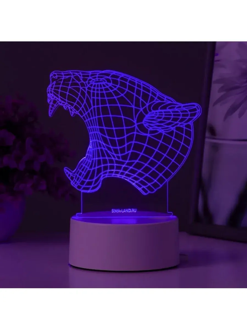 Светильник 3D ночник RISALUX «Львица», LED RGB, от сети, 13.