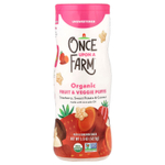 Once Upon A Farm, Органические фрукты и овощи, клубника, батат и кокос, несладкие, 42,5 г (1,5 унции)