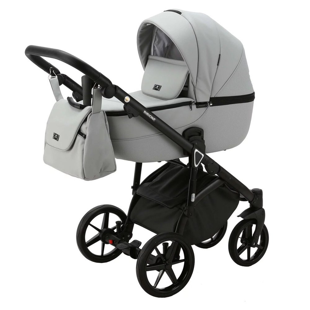 Детская коляска Adamex Bibione Deluxe 2 в 1 BI-SA03 (СВ.СЕРАЯ КОЖА)