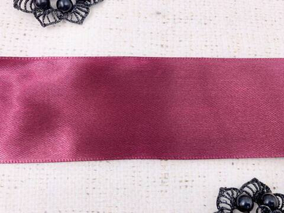 Лента атласная, ш. 5 см, тёмный марсала