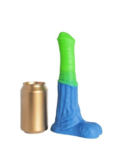 Зелёно-голубой фаллоимитатор Пегас Medium - 24 см.