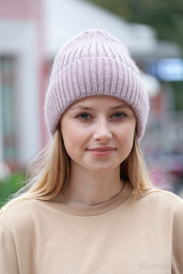 52bo10 Шапка с отворотом Катта (Кофе/золото / 56-59 / Диадема / 30х30х6 / б/р / Темно-коричневый / Трикотаж / 0.3)
