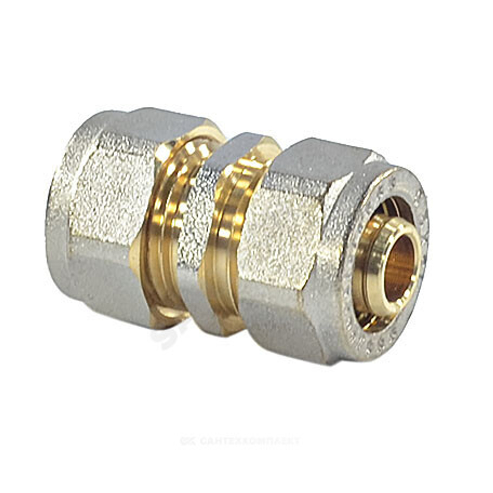 Муфта МП латунь никель обжим Дн 20 ГОСТ 32415-2013 7003 Aquasfera 7003-02