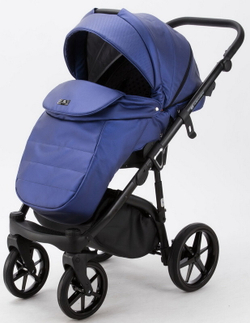 Детская коляска Adamex Bibione Deluxe 3 в 1 BI-SM02 (СИН.ПЕРЛ.ПЕРФ.КОЖА)