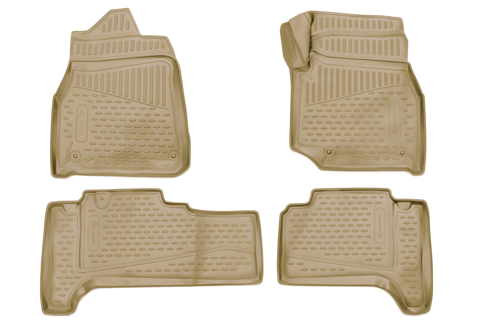 Коврики в салон для TOYOTA Land Cuiser (J100), 1998-2007, правый руль 4WD, дизель, АКПП, 4 шт. (полиуретан, бежевые) арт.ELEMENT3D48139212