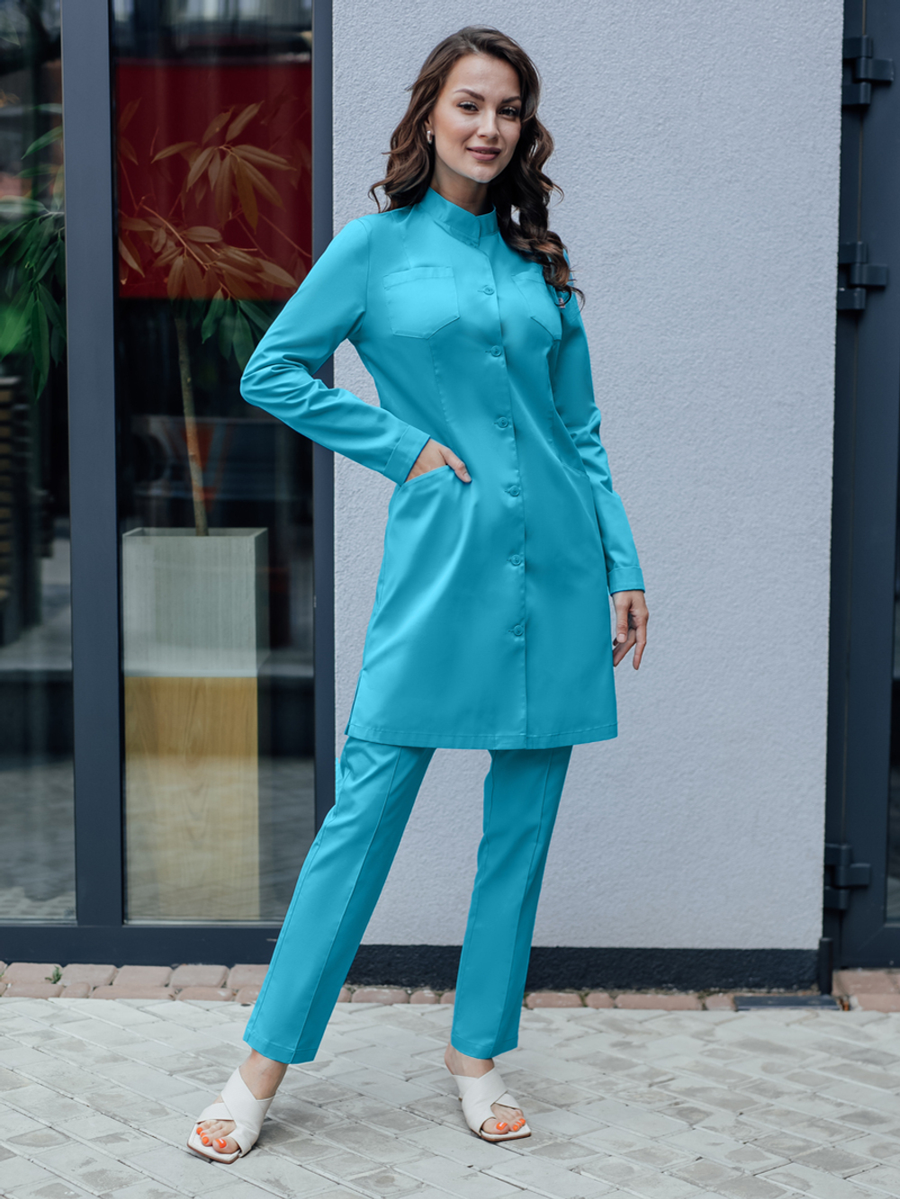 Х-224/2 3/4 рукав 3/4 цвет голубой