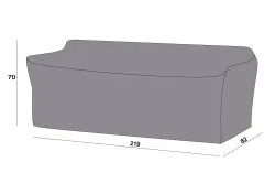 Защитный чехол на диван Касабланка, трехместный 219×82×70 см, цвет серый