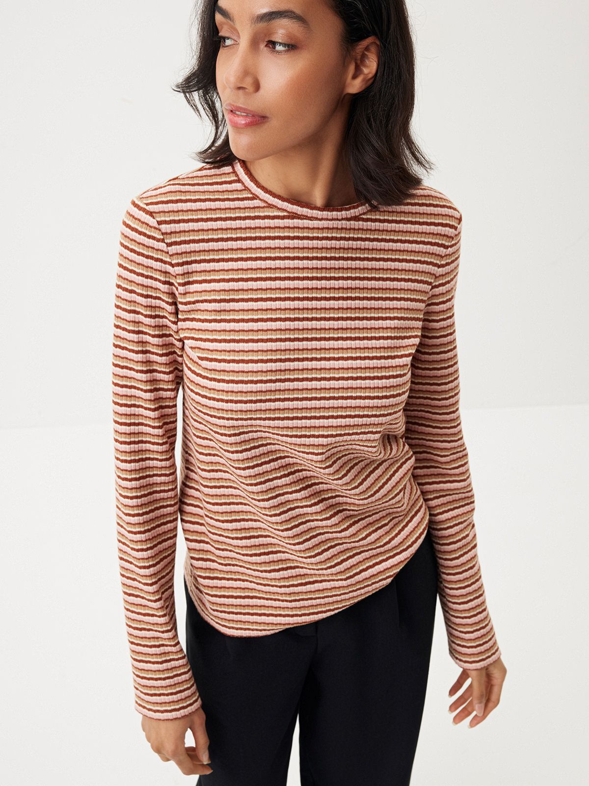 Лонгслив в полоску из мягкой вискозы Soft Palette