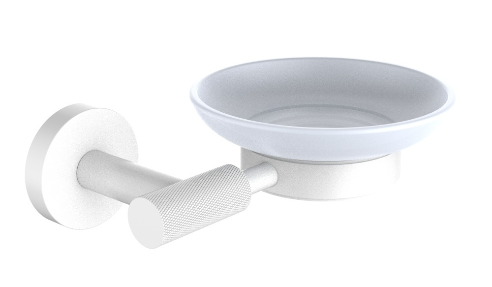 5503-F Мыльница нас., стеклянная (БЕЛЫЙ) ViEiR  (24/1шт)