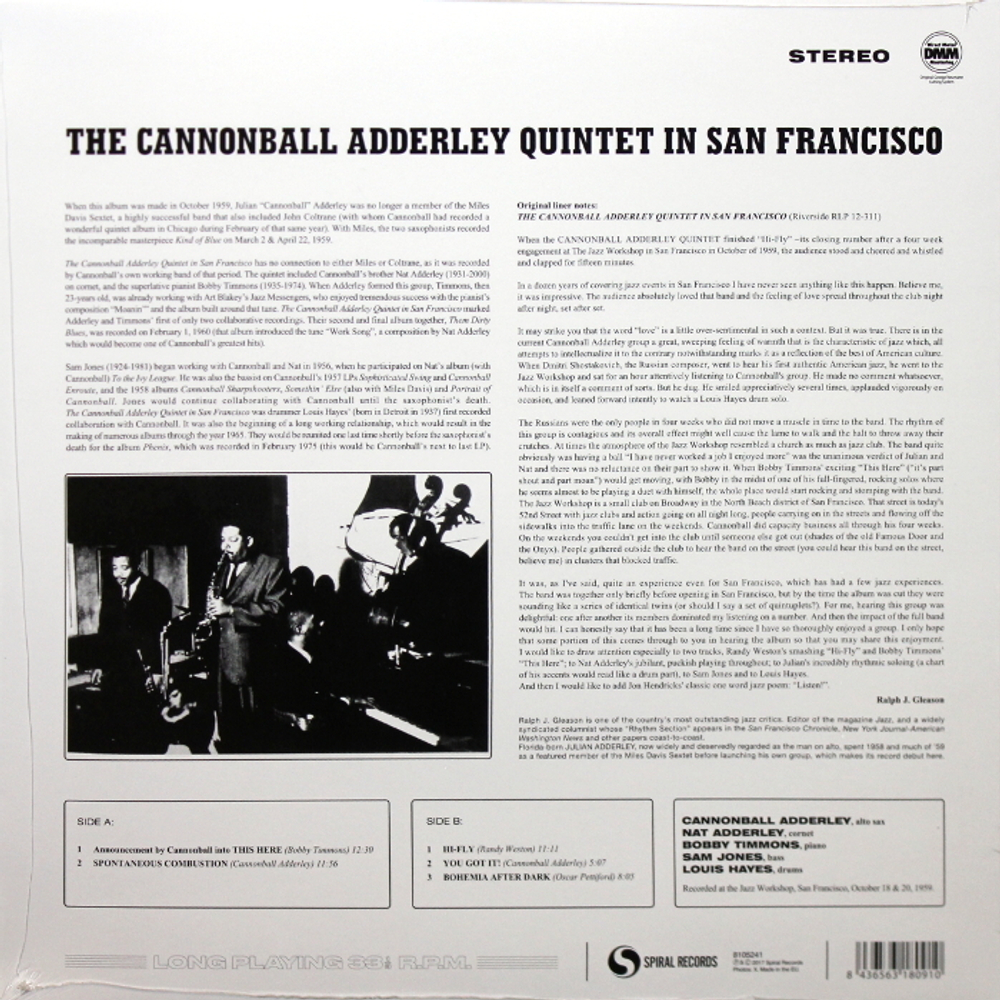 The Cannonball Adderley Quintet / In San Francisco (LP)