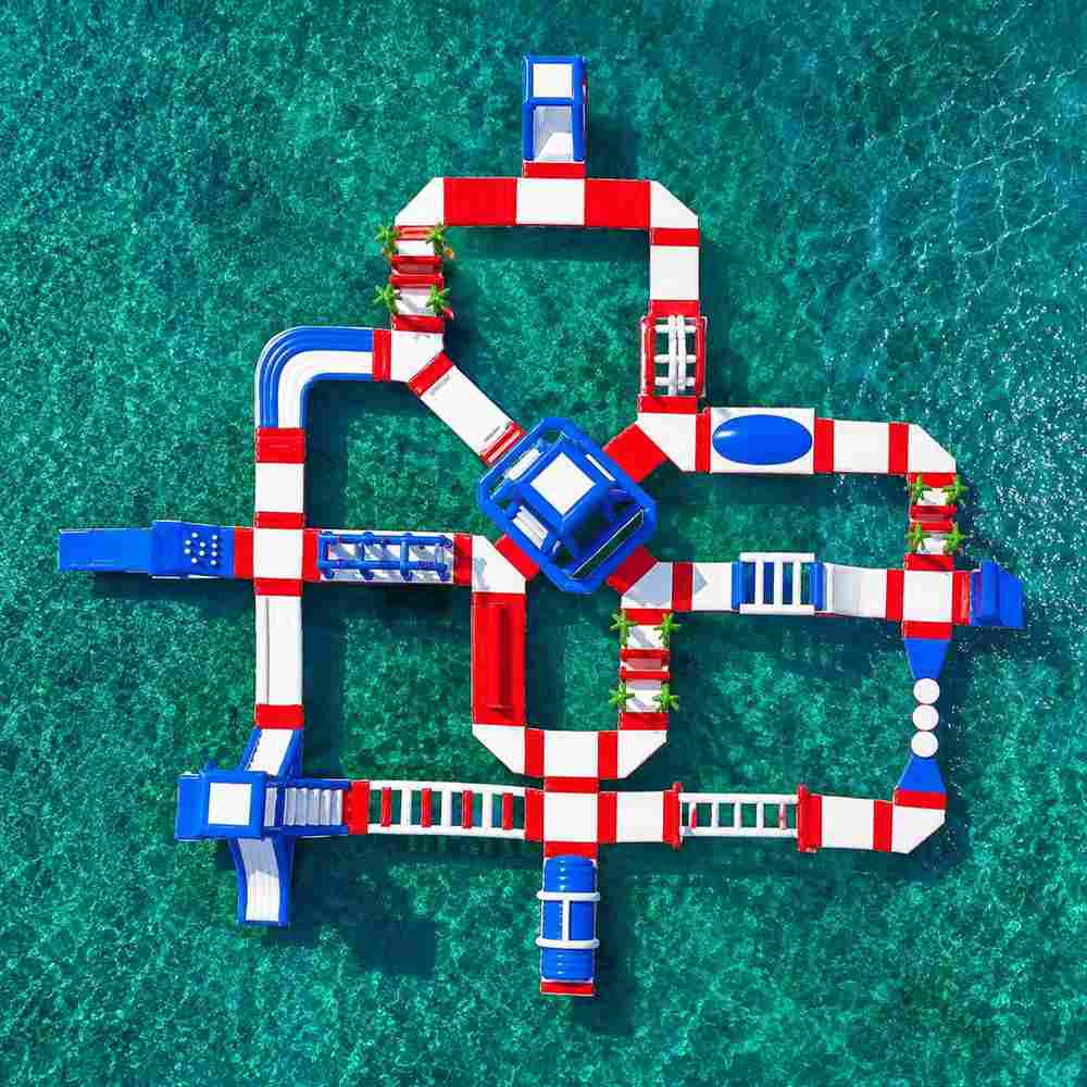 Надувной аквапарк на воде «Морские развлечения 2», 50×35×4 м