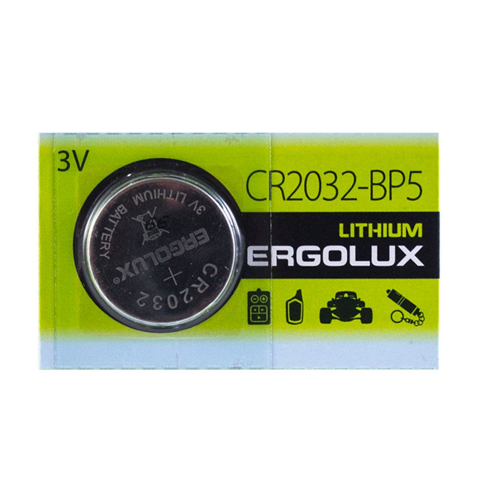 Литиевая батарейка Ergolux CR2032