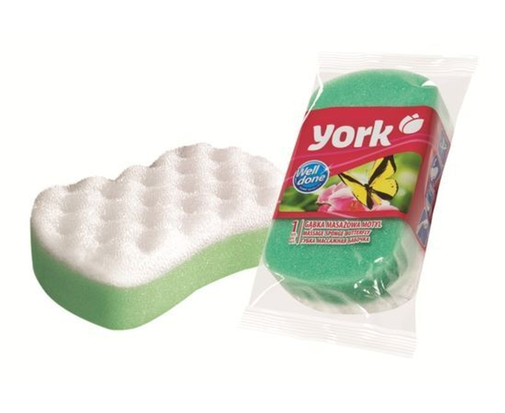 Губка для тела York массажная бабочка