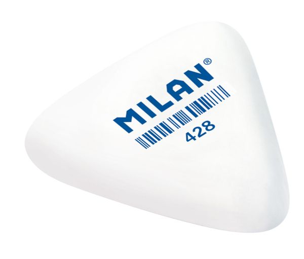 Ластик 428 треугольный 5.1х4.6х1.3 см, 28 шт, белый CMM428, Milan