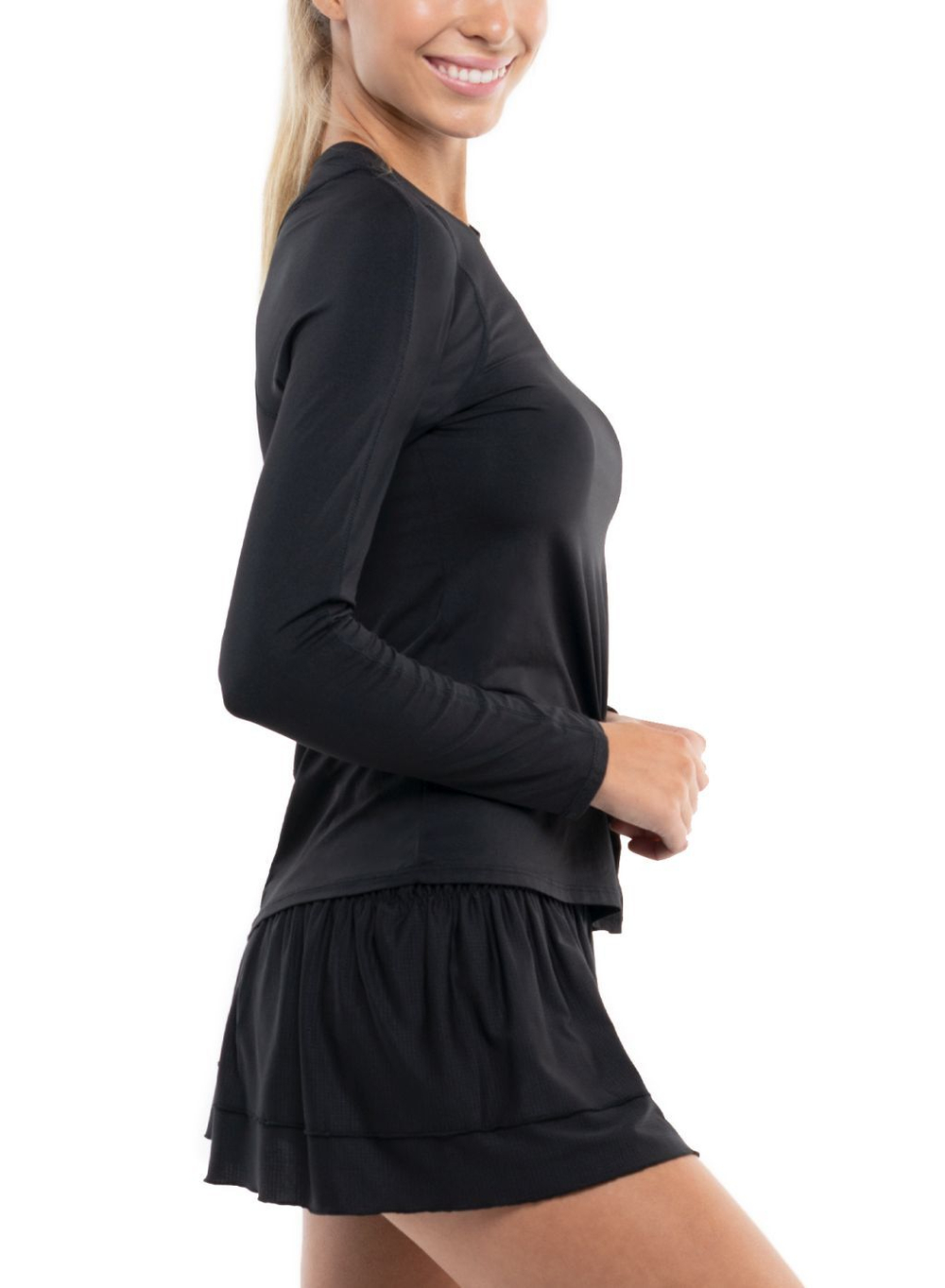 Женская теннисная футболка (dł. Рукава) Lucky in Love Luv Breeze L/S Crew Women - black