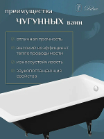 Ванна чугунная Delice Continental PLUS Elite DLR230634R 170х70 белая
