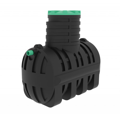 Септик переливной Мультпласт Термит Профи+ 2.5 S 2500 л. горизонтальный / 1000 л. в сутки / 5 чел. / самотечный сброс (2220x1220x2140см;116кг;черный) - арт.555455